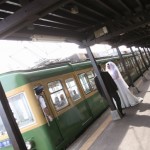 江ノ電鎌倉駅ホームにてフォトウェディング撮影